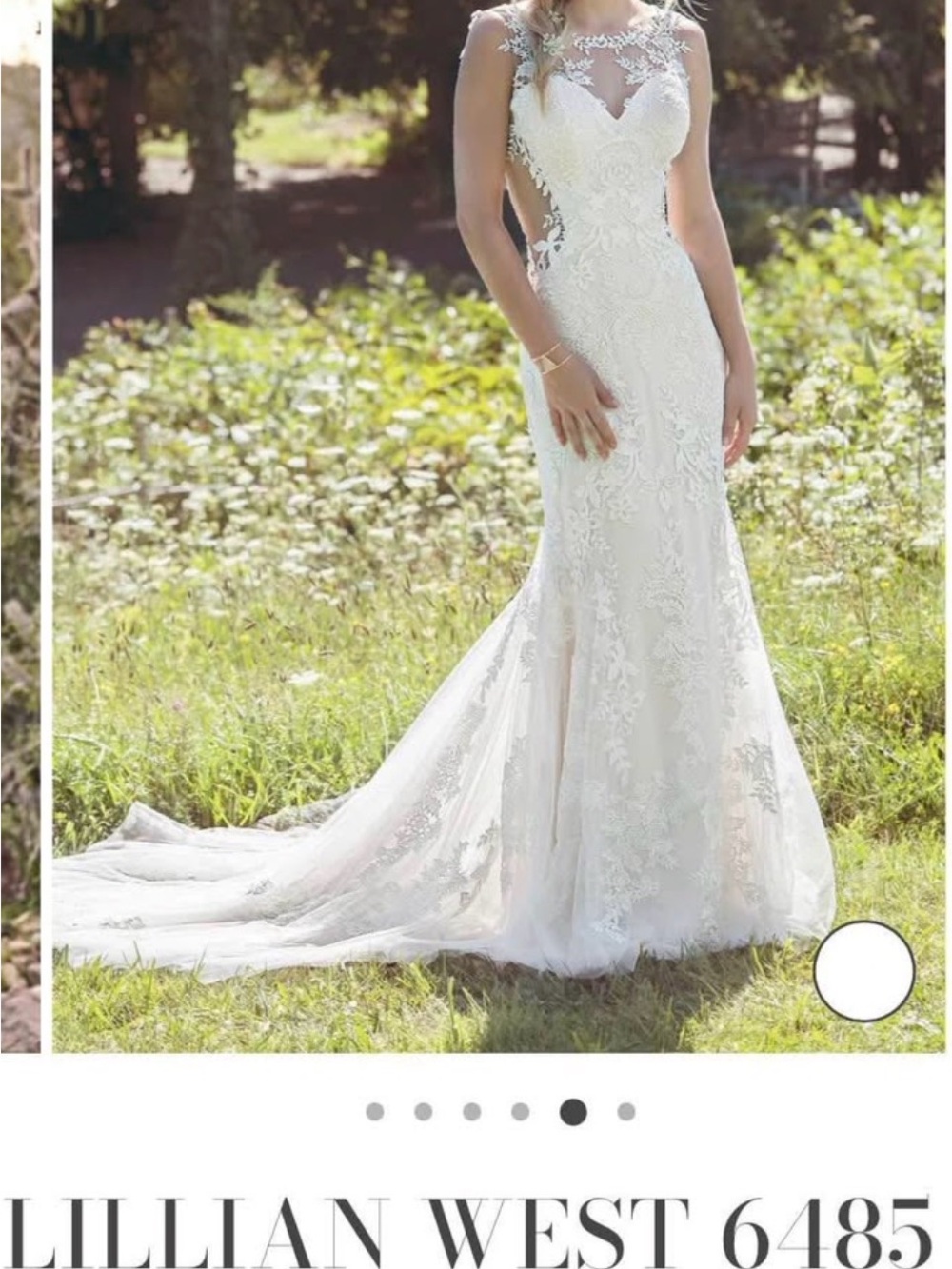 Lillian West White Lace Mermaid Wedding Dress